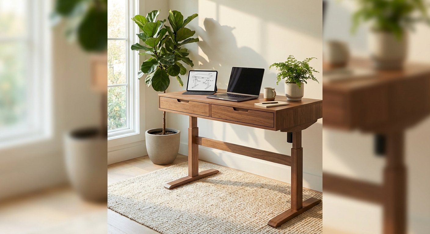 standing desk with drawers troubleshooting guide showing common adjustment points