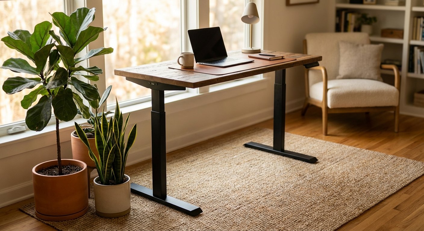 Deskhaus Apex Pro 43 inch standing desk black frame product photo