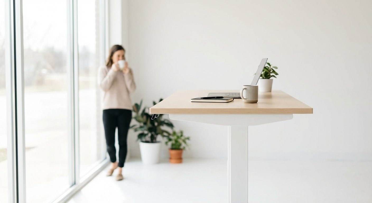 Uplift V2 standing desk product photo white