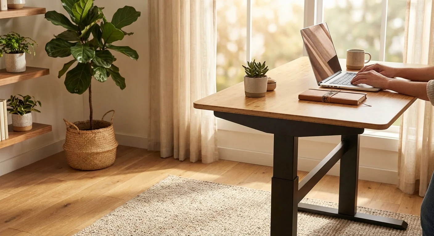 Uplift V3 standing desk bamboo desktop option product photo