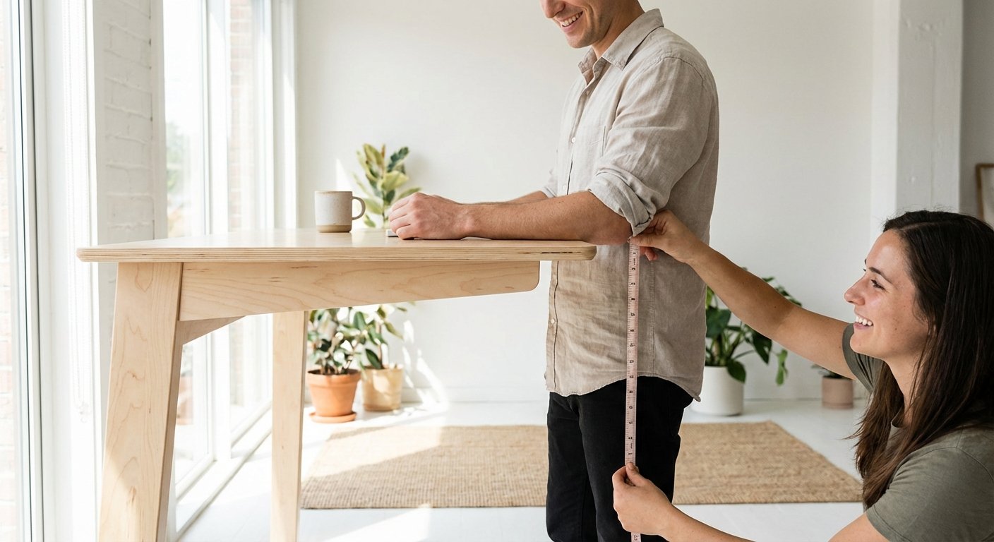 elbow height measurement for standing desk ergonomic setup