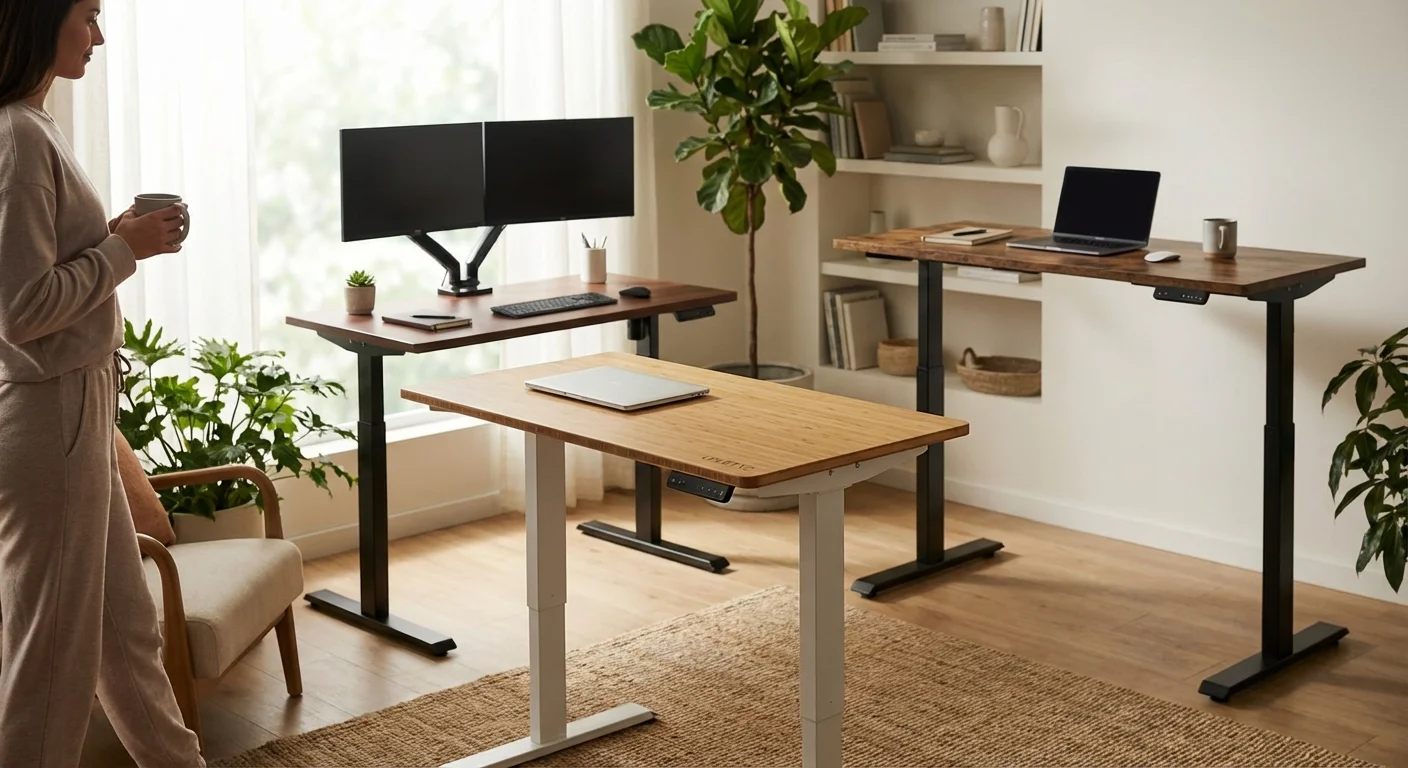 Best Stand Up Desk for Home Office in 2026: Uplift V2 vs FlexiSpot E7 vs Fezibo Frame