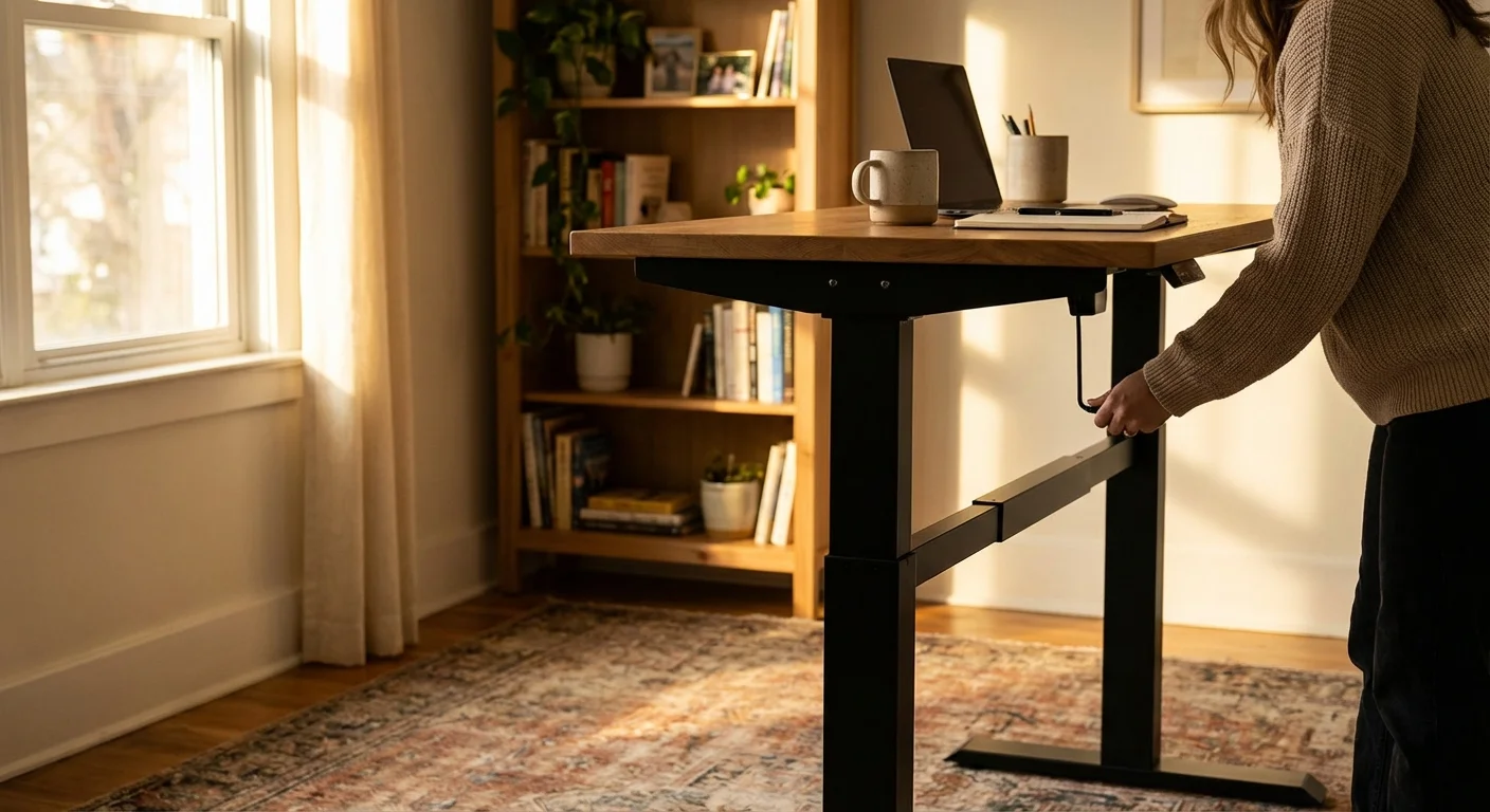 Fezibo electric standing desk frame black steel adjustable legs
